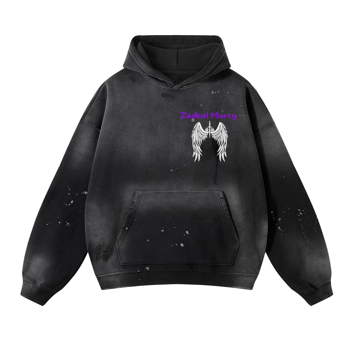 Zadkiel Murcy (Vintage Wash Frayed Fleece Hoodie - 360 GSM)