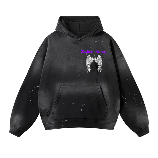 Zadkiel Murcy (Vintage Wash Frayed Fleece Hoodie - 360 GSM)